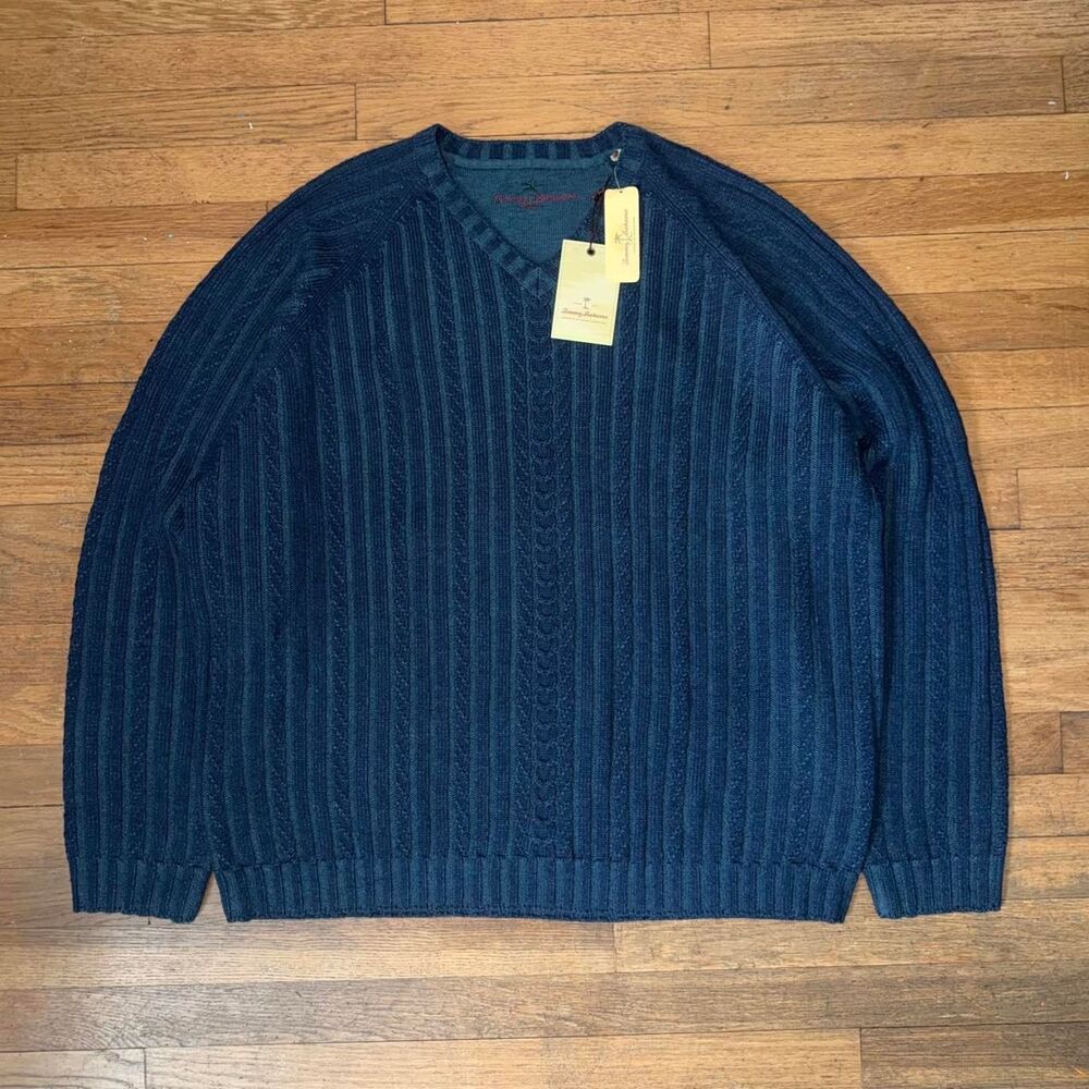 Tommy-Bahama V-neck Men's Navy blue sweater